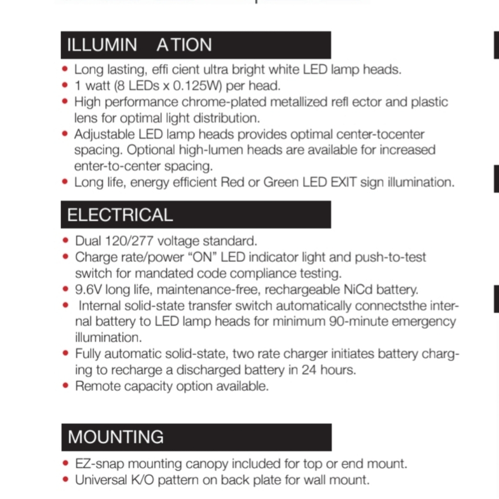 Combo LED Emergency Lighting Fixture - Picture 9 of 9